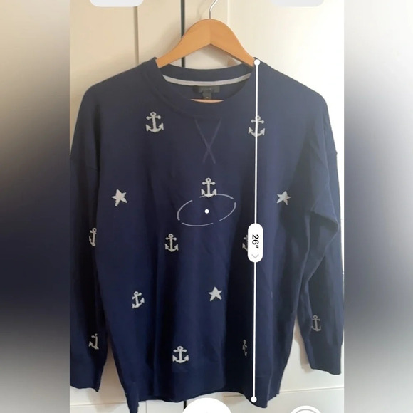 JCrew Knit Crew Neck Anchor Navy Medium - Picture 7 of 7